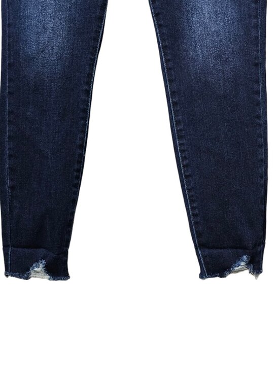 Kancan Maria Women's Denim High-rise Skinny Fray Hem Ankle Blue Jeans Size 9/28 - Picture 5 of 10